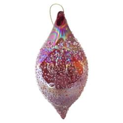 Burgundy Glass Olive with Glass Spot Hanger