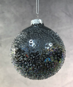 Pearlescent Black Glass Ball