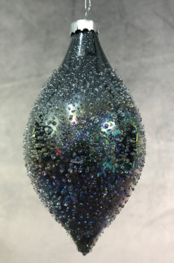 Pearlescent Black Glass Finial