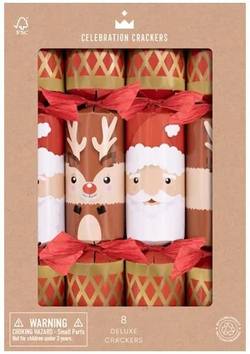 Deluxe Crackers - 12 Inch - Santa & Reindeer - Box of 8