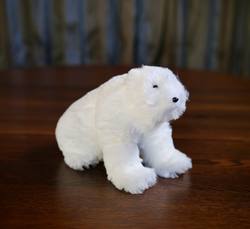 Sitting Furry Polar Bear (Small)