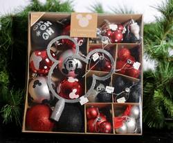 Disney Pack of 25 Baubles and Topper in Red & Black