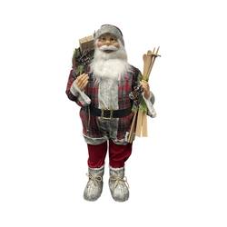 Standing Santa in Tartan - 90cm