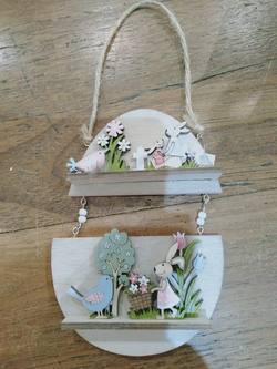 Easter Bunny Decoration - Pink/Blue