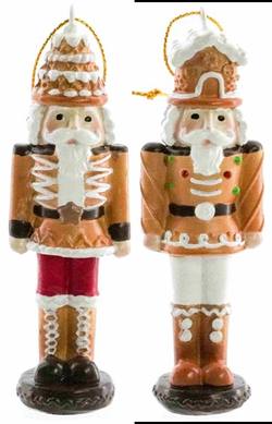 Gingerbread Nutcrackers Hanging Ornament - 2 Assorted
