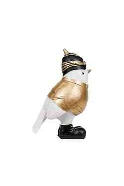 'The Soldier' Bird in White & Gold