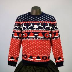 Blue and Red Jumper with Santa Hats