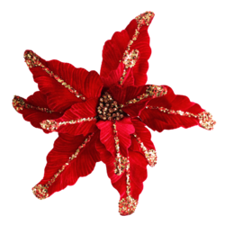 Poinsettia Red with Sequin