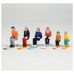 Figurines Sitting Snowboard