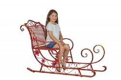 Red Metal Sleigh  Medium