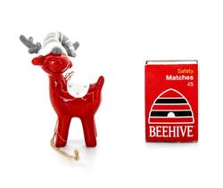 Reindeer Red ceramic hanging decoration