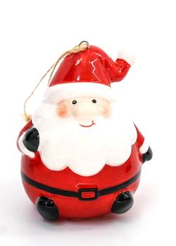 Jolly Santa with Belt Ceramic Hanger
