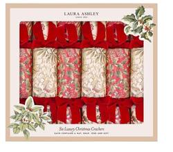 Laura Ashley - Luxury Crackers - 13 Inch - Red Festive Botanicals - Set of 6