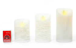 Light-up Moving Wick Candle - White - 70mm Large