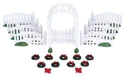 Plastic Arbor & Picket Fences With Decorations.