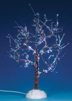 9" Lighted Ice Glazed Tree, Multi Colour