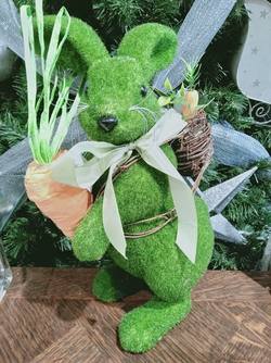 Moss Bunny  Standing- Basket on back