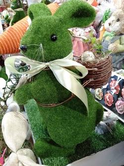 Moss Bunny  Standing- Basket on back