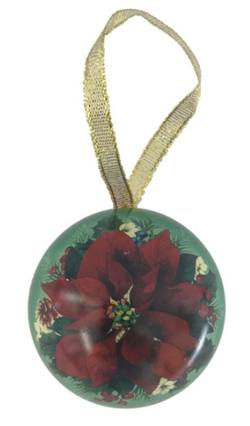 Metal Hanging Ball Decoration with Ponsietta