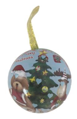 Metal Hanging Ball Decoration with Deer and Bear