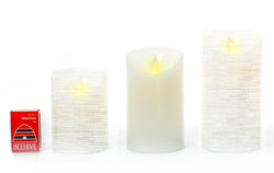 Light-up Moving Wick Candle - White - 70mm Medium