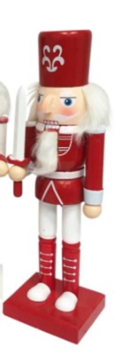 Red & White Nutcracker with Sword 38cm