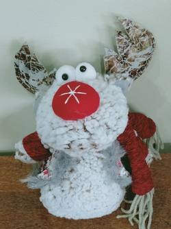 Plush  Frosted Deer  Ball Hanger