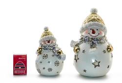 Snowman Small - Cream & Gold