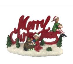 Merry Christmas Sign with Elves