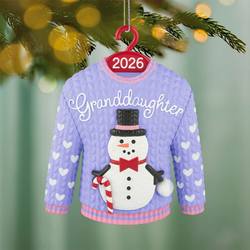 2026 Granddaughter Snowman Sweater Ornament