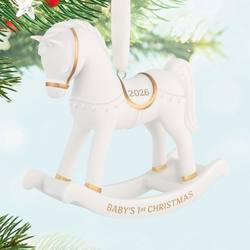 2026 Baby's First Christmas Rocking Horse Porcelain Ornament