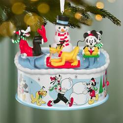 2026 Disney Mickey and Friends Sledding Season Musical Ornament With Light and Motion