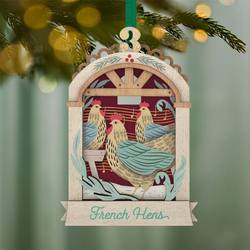 2026 Twelve Days of Christmas French Hens Papercraft Ornament 3rd in the Series