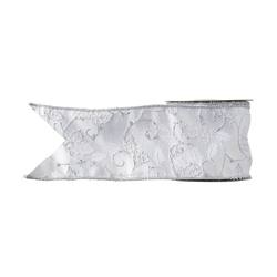 White & Silver Holly Ribbon