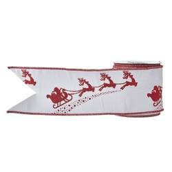 Santa And Reindeer Wired Ribbon