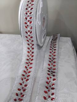 Silver  Jewelled Ribbon
