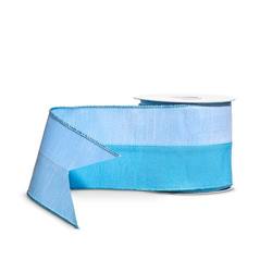 Blue Two Toned Wired Christmas Ribbon