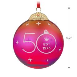 2023  Keepsake Ornament 50th Anniversary Christmas Commemorative Special Edition Glass and Metal Ornament