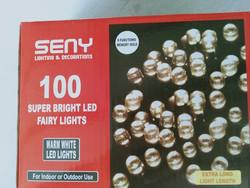 Fairy Lights 100 LED WHITE  -  Green Cord