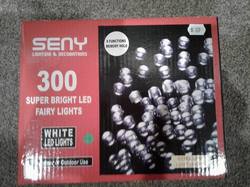 Fairy Lights-300 LED  White- Green Cord