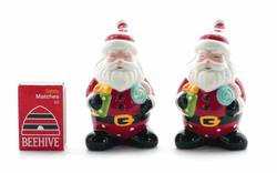 Santa with Striped Hat Salt & Pepper Shakers