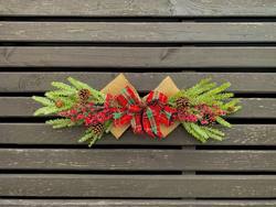 Handmade Snowy Rustic Tartan Christmas Table Garland - 75cm
