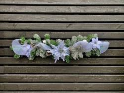 Handmade Snowy White & Silver Christmas Table Garland - 90cm
