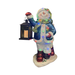 Lantern Snowman with LED Lights