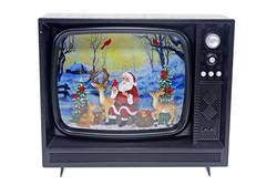 TV Snow Globe - Santa Woodland Animals - Musical