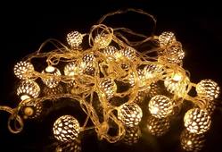 Metal Cutout - Gold 20 Led Bulbs—Warm white