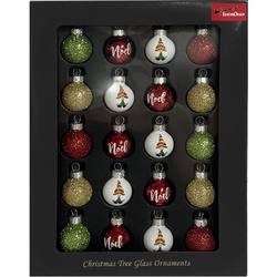 Boxed Glass Baubles - Red/Green/Gold  25mm - Set of 20