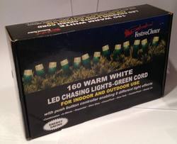 Fairy Lights 160 LED WARM WHITE - Green Cord