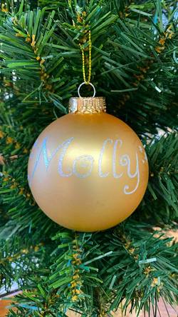 Personalised Glass Bauble - Soft Gold Matte