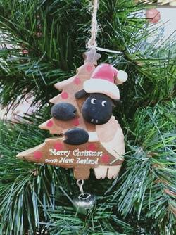 Sheep Wooden  holding Tree